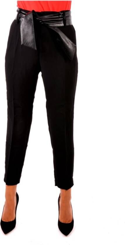 GUESS regular fit chino met leren ceintuur zwart