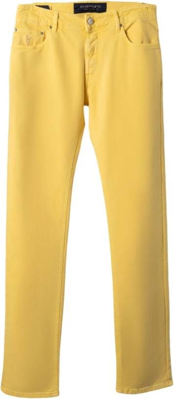 Hand Picked Slim fit broek , Geel, Heren