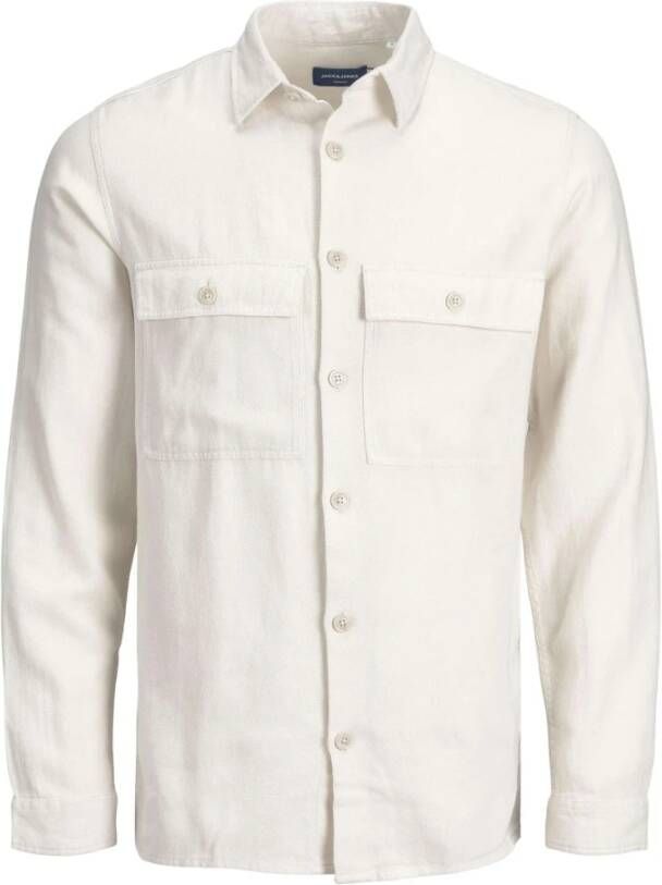 jack & jones Gordon linen overshirt ls whisper white// comfo