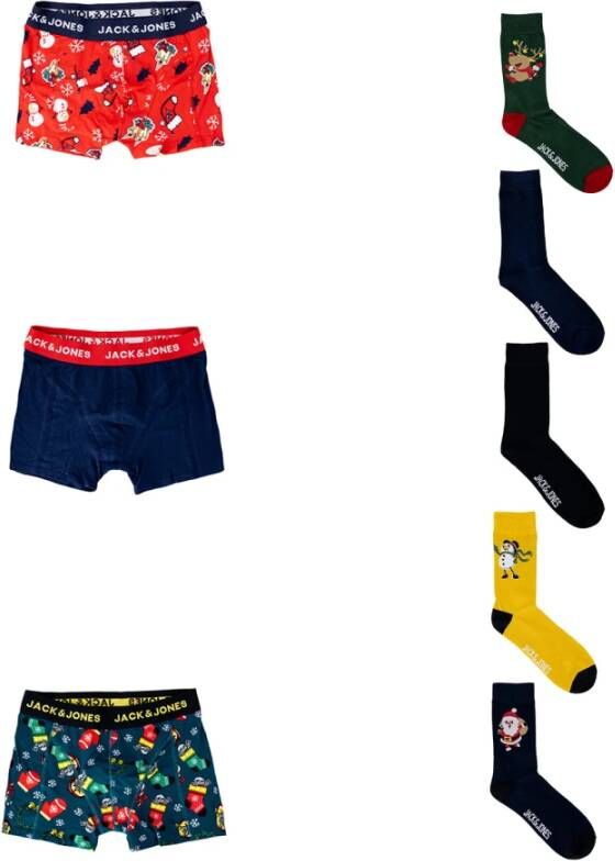 jack & jones Pack Boxer + Socks Christmas , Rood, Heren