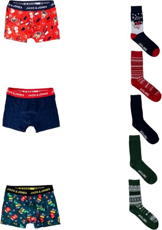 jack & jones Pack Boxer + Socks Christmas , Rood, Heren
