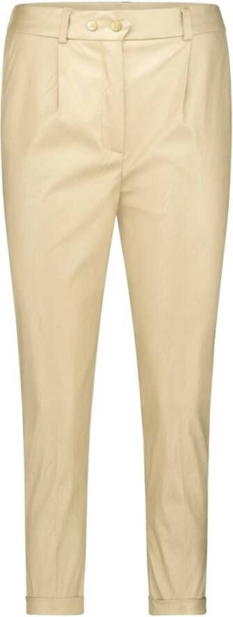 Jane Lushka Leren Broeken Geel Dames