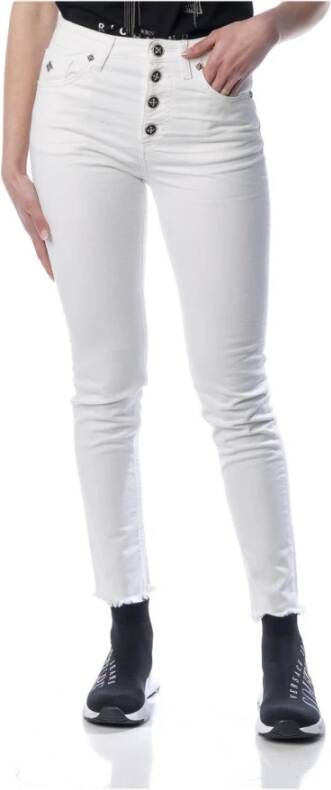 John Richmond Pantalone 5 zakken magere pasvorm , Wit, Dames