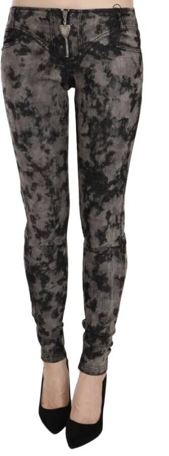 Just Cavalli Faded Low Waist Skinny Denim Trousers , Zwart, Dames