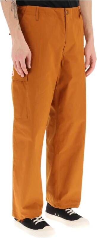 Kenzo cargo pants featuring boke flower button , Bruin, Heren