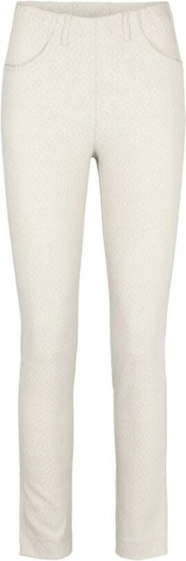 LauRie Grace Slim SL Buksser 21501 Gray Sand Jacquard , Wit, Dames