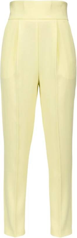 pinko Hoog getailleerde stretchbroek in crêpe stof , Geel, Dames
