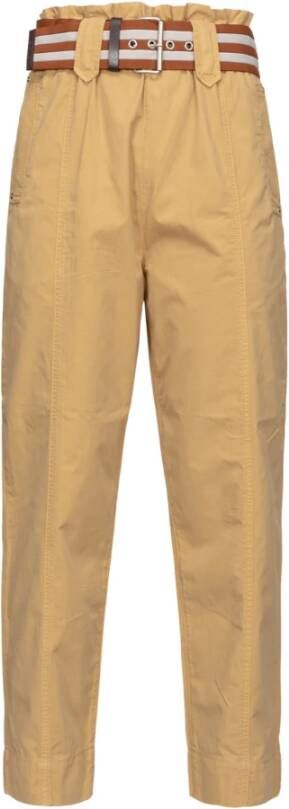 pinko Greedy pj704 leather pants , Bruin, Dames