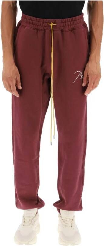 Rhude logo embroidered sweatpants , Rood, Heren