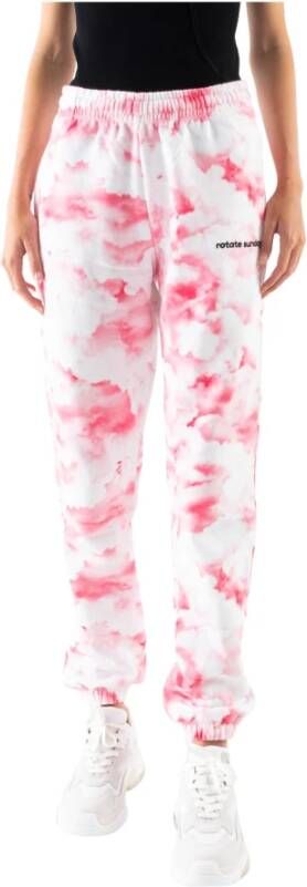 ROTATE Iris oversized sweater van biologisch katoen met tie dye dessin