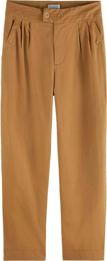 Scotch & Soda Biologische katoenen taps toelopende broek , Bruin, Dames