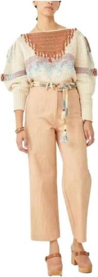 Sessun Wijde Broeken Oranje Dames