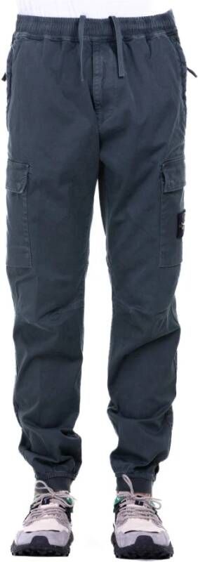Stone Island Logo Patch Cargo Trousers , Blauw, Heren