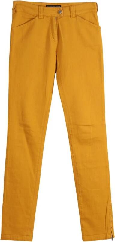 Balenciaga Slim fit broek in geel oranje katoen denim , Geel, Dames