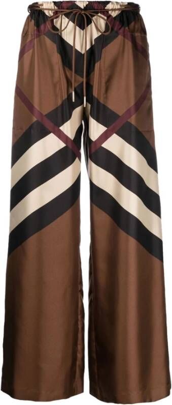 Burberry Brede broek , Bruin, Dames