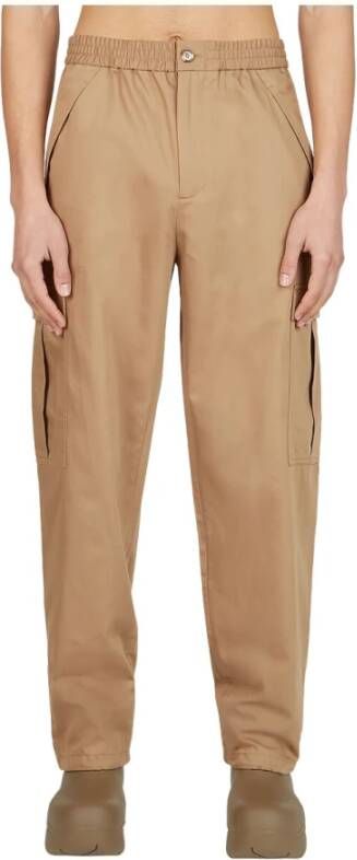 Burberry Men Clothing Trousers Camel Ss23 , Beige, Heren