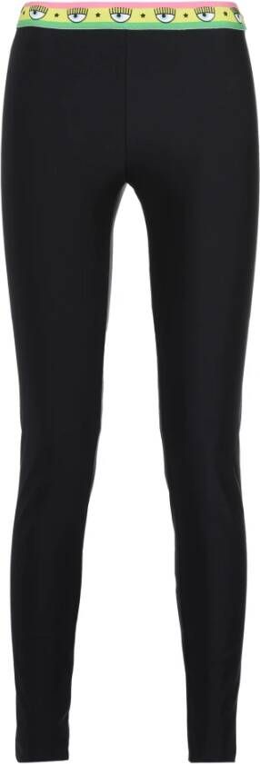 Chiara Ferragni Jegging Fouseux 102 Funky glanzende Lycra Sumatra Collection, Zwart, Dames