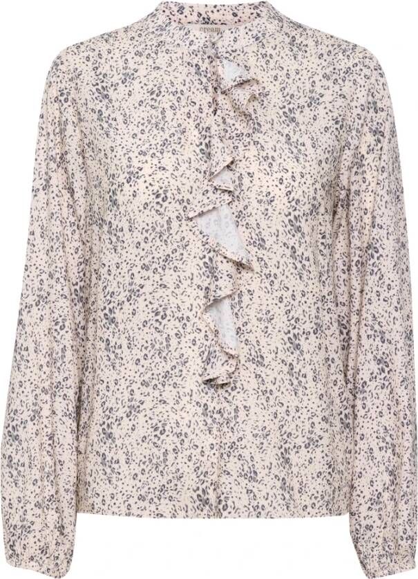 Cream CRTiah Flounce Blouse , Beige, Dames