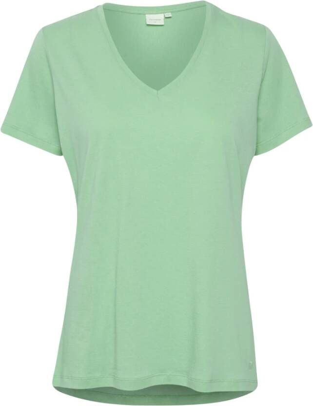 Cream 10604508 Naia t shirt bci/lm , Groen, Dames
