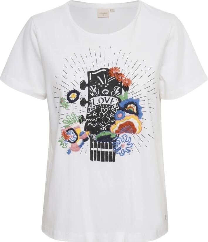 Cream T shirts Wit Dames