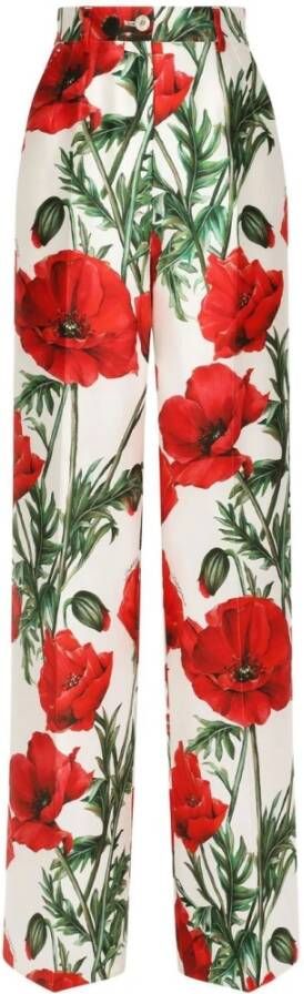 Dolce & Gabbana Wijde Broeken Wit Dames