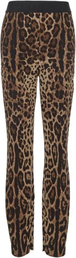 Dolce & Gabbana Leopard Print Leggins , Bruin, Dames
