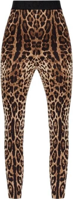 Dolce & Gabbana Trousers with animal motif , Bruin, Dames