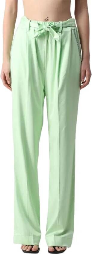 Gaëlle Paris Hoge taille broek met logo tape Gbd11450Fp , Groen, Dames