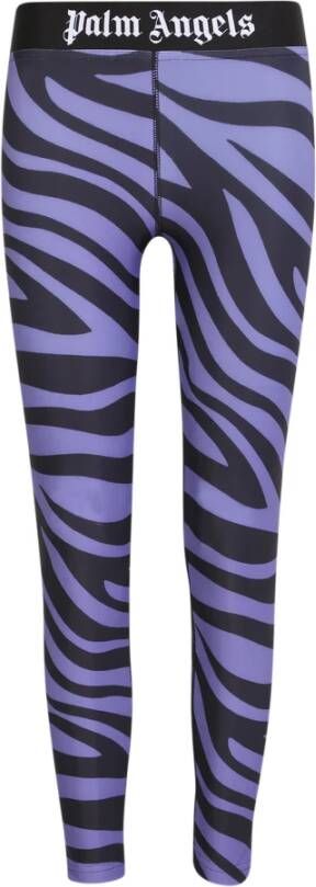 Palm Angels Zebra Print Leggings. Het merk toont een gedurfde versie voor de sportlijn, in staat om het kledingstukken alternatief en in zwang te maken , Paars, Dames