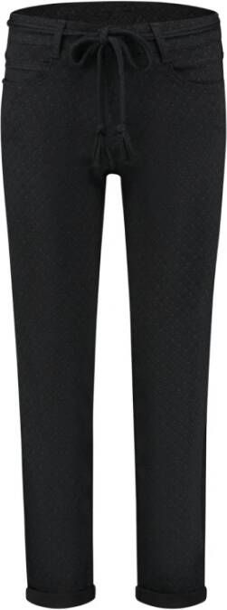 Parami Para Mi broek Black Denim Print 021091 Jade/P36 , Zwart, Dames