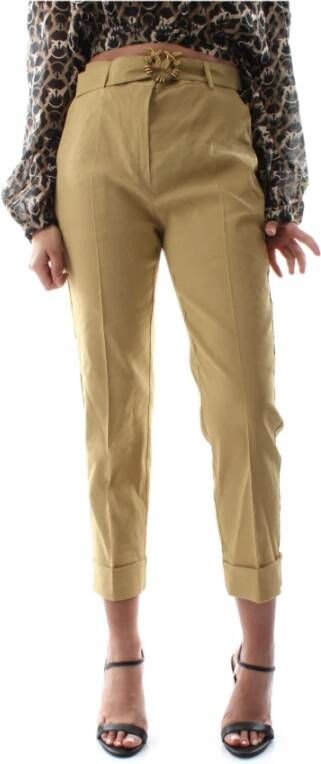 pinko Slim fit broek , Geel, Dames