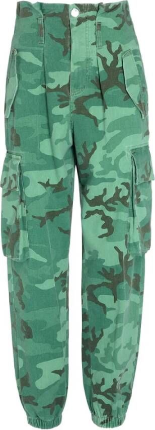 pinko Wijde Broeken Groen Dames