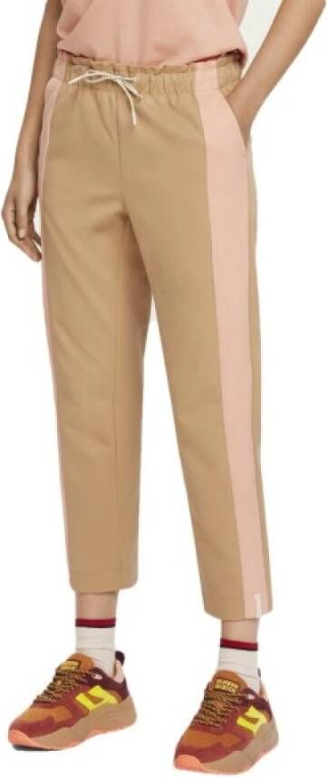 Scotch & Soda Club Nomade high waist tapered fit track pants met contrastbies