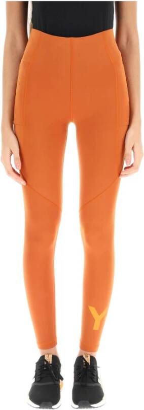 Y-3 Y 3 logo leggings Y 3, Oranje, Dames