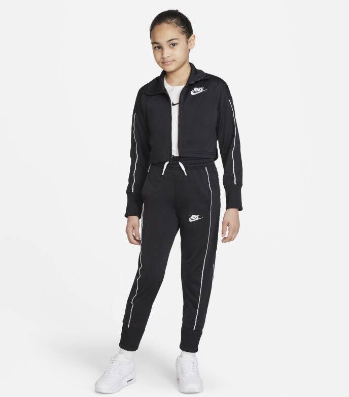 Nike Sportswear Trainingspak met hoge taille voor meisjes Black/White/White Kind