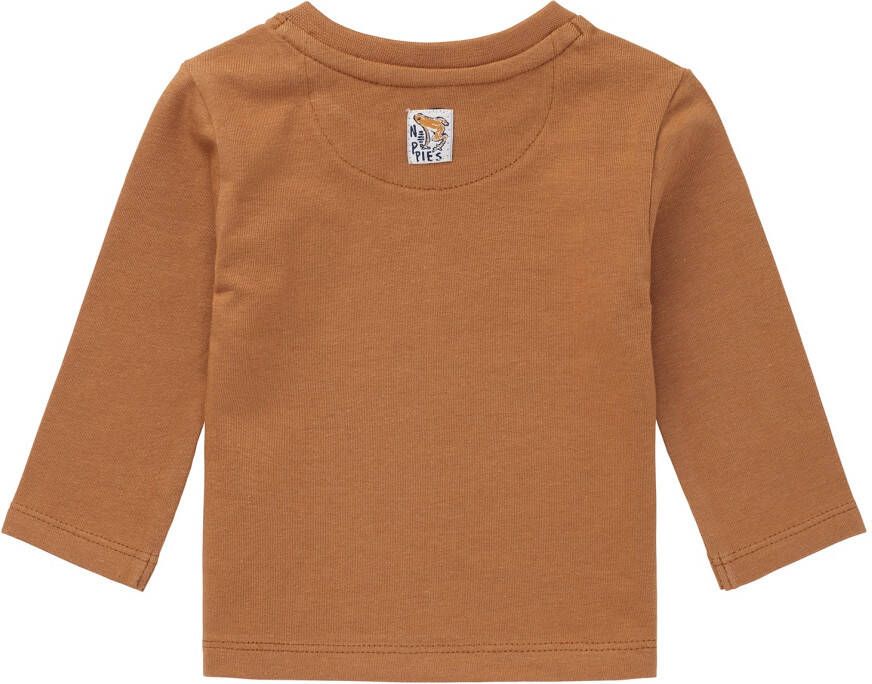 Noppies ! Jongens Shirt Lange Mouw -- Camel Katoen/elasthan