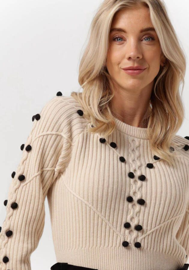 Scotch & Soda Gebroken Wit Trui Stitch And Bobble Placement Wool Blend Pullover