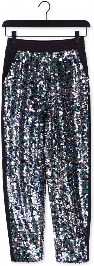 Scotch & Soda Zilveren Pantalon Metallic Piece Sequin High rise Pants