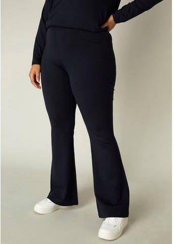 Base Level Curvy by Yesta high waist flared tregging Allie donkerblauw