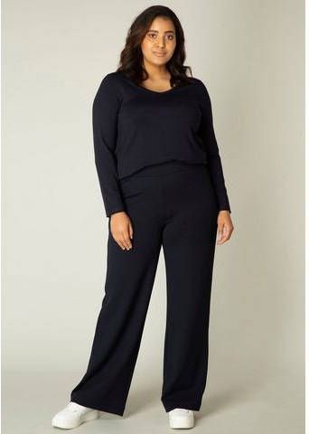 Base Level Curvy by Yesta wide leg broek Arah donkerblauw