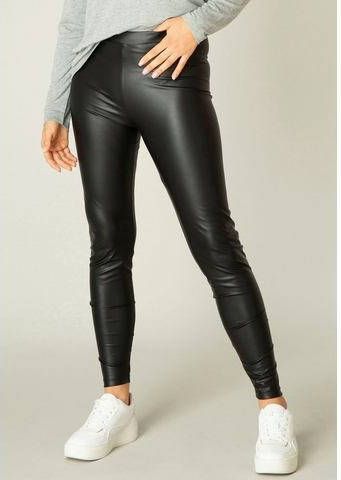 Base Level by Yest imitatieleren slim fit legging Ysabel zwart