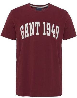 GANT Regular Fit T Shirt ronde hals rood, Effen