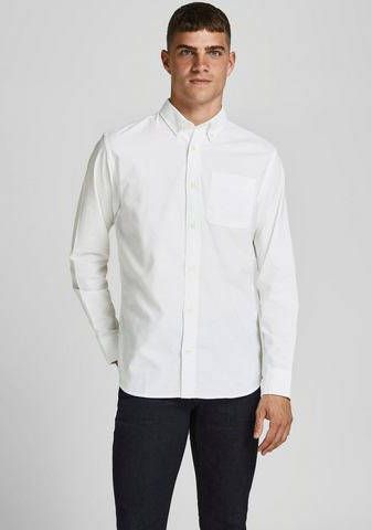 JACK & JONES PREMIUM slim fit overhemd JPRBLUBROOK wit