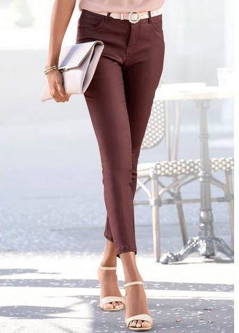 Lascana Jeggings met chic glanzende coating