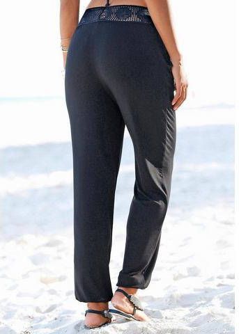 Lascana Strandbroek met gehaakte band