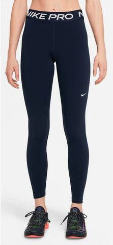 Nike Pro Legging met halfhoge taille en mesh vlakken voor dames Obsidian/White Dames