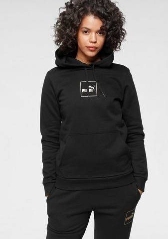 Puma hoodie met logo en glitters zwart