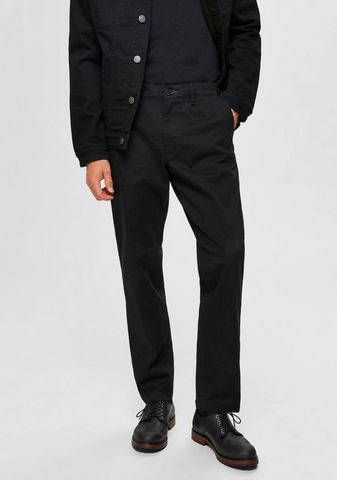 SELECTED HOMME slim fit broek SLHMILES met biologisch katoen zwart