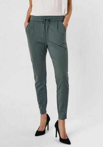VERO MODA high waist tapered fit broek VMEVA khakigroen