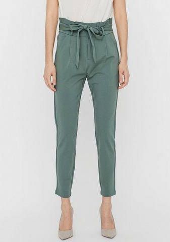 VERO MODA high waist tapered fit broek VMEVA grijsgroen